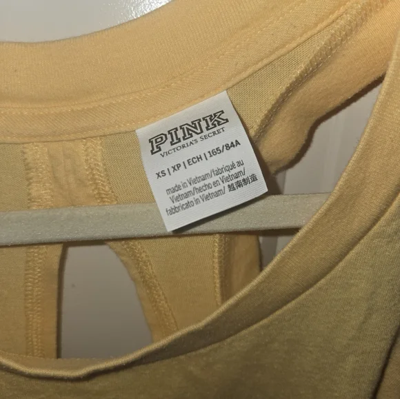 🌟PINK Victoria's Secret Light Yellow Tank Top XS - Picture 3 of 3